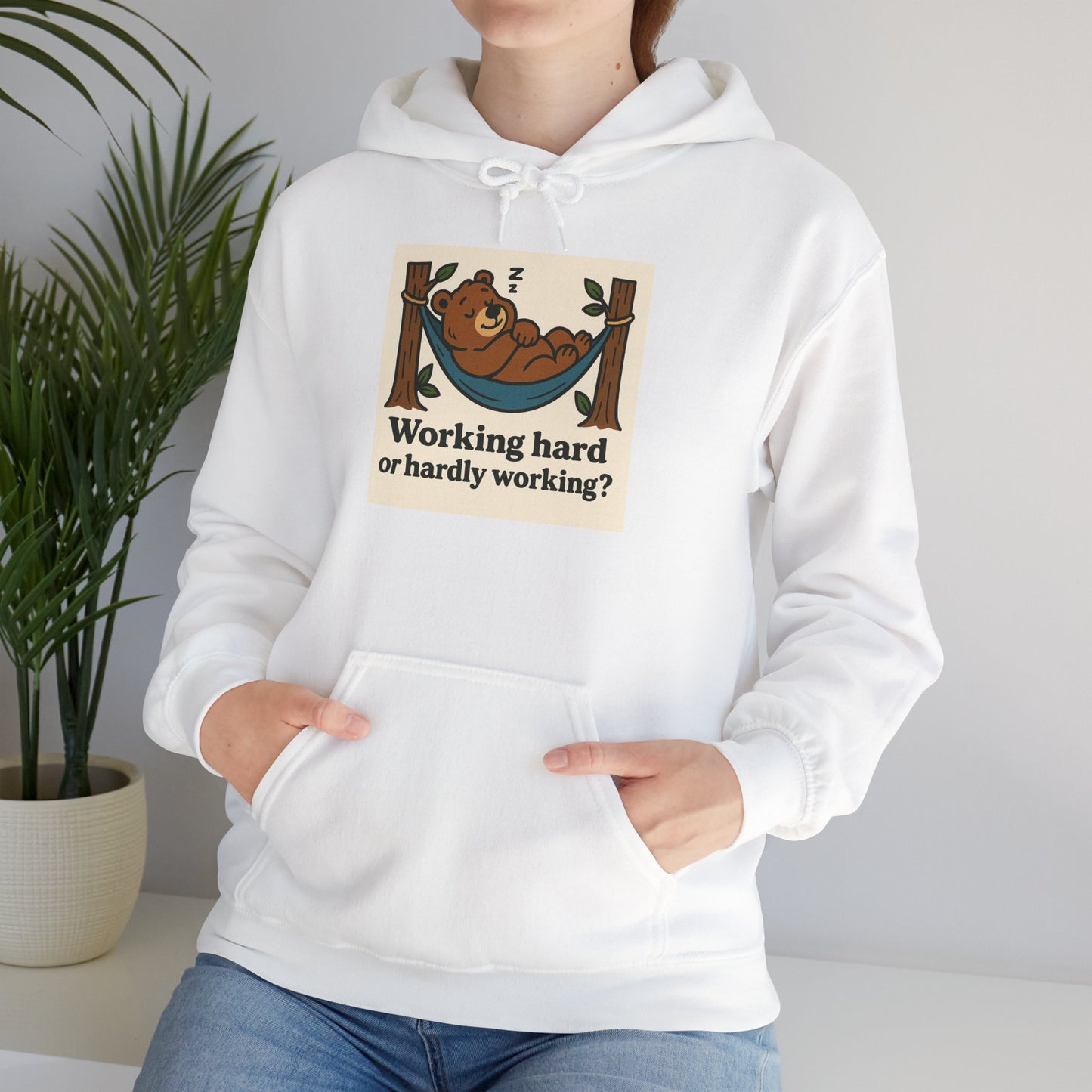'WORKING HARD' Hoodie, Unisex Heavy Blend Sweatshirt, Hooded Sweater, Hooded Jumper.