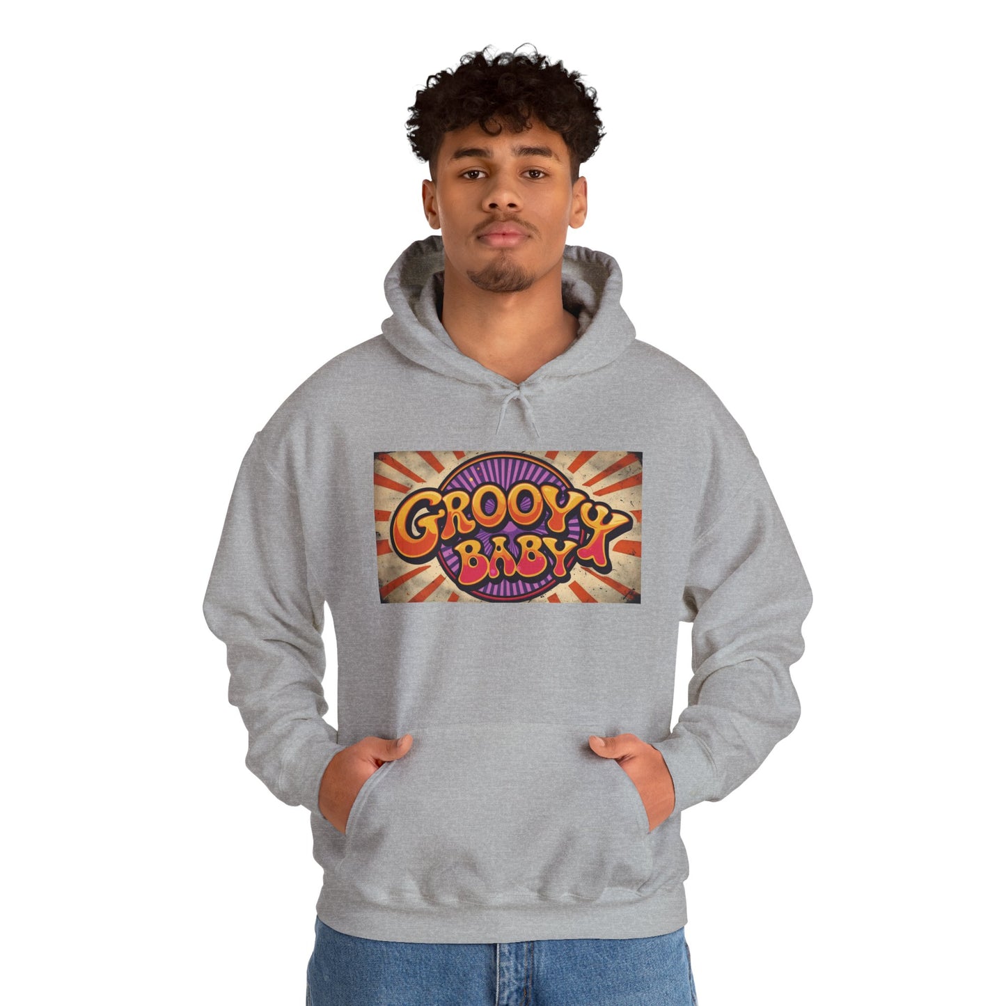 'GROOVY BABY' Hoodie, Unisex Heavy Blend Sweatshirt, Hooded Sweater, Hooded Jumper.
