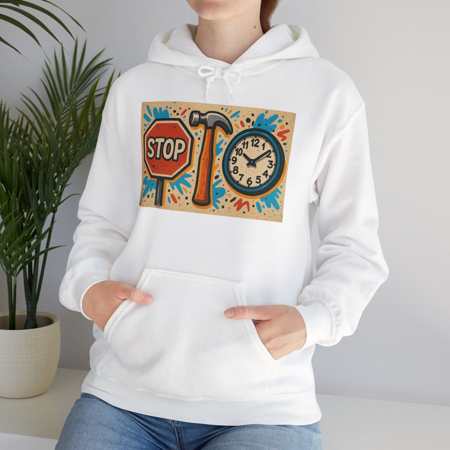 'STOP HAMMER TIME' Hoodie, Unisex Heavy Blend Sweatshirt, Hooded Sweater, Hooded Jumper.