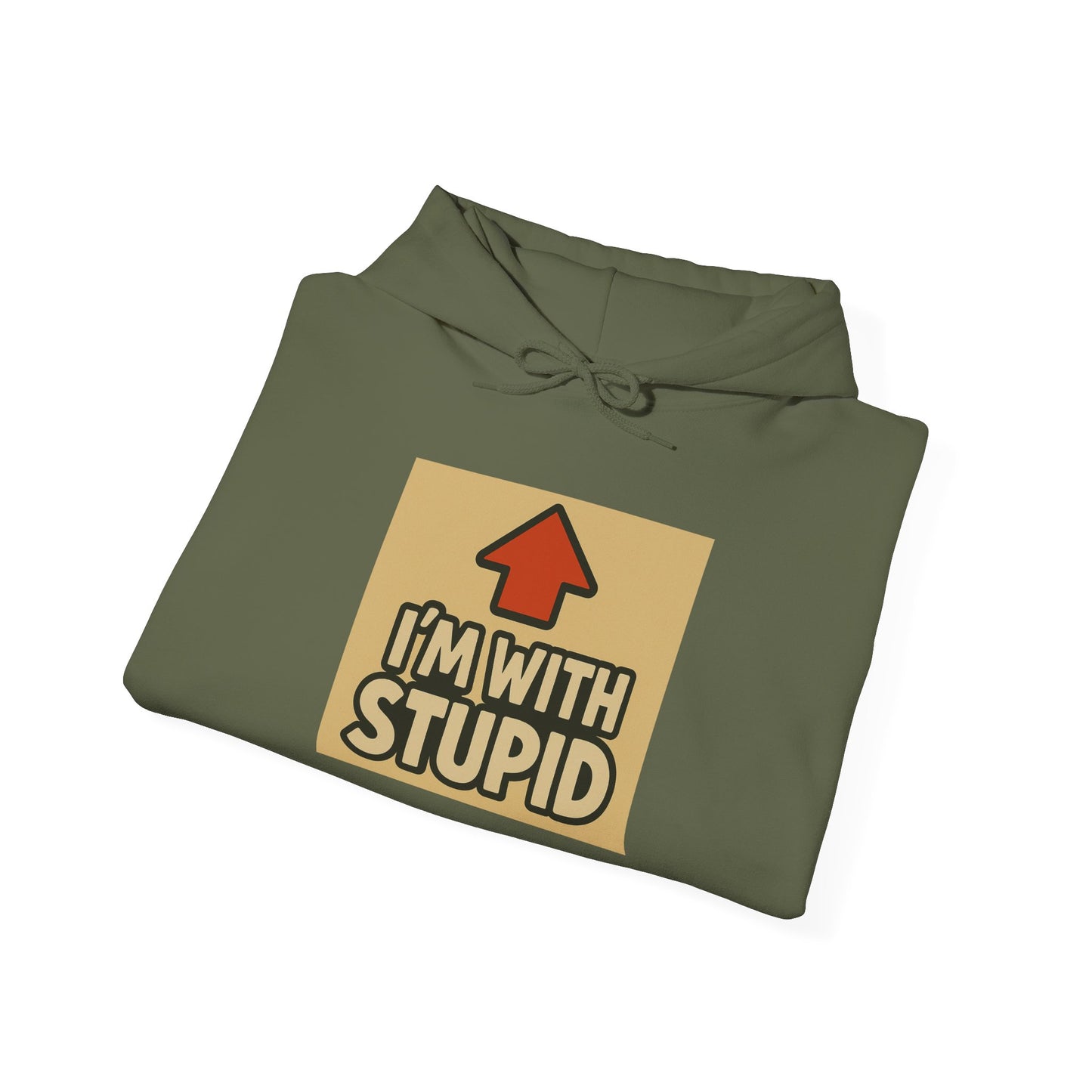 'I'M WITH STUPID' Hoodie, Unisex Heavy Blend Sweatshirt, Hooded Sweater, Hooded Jumper.