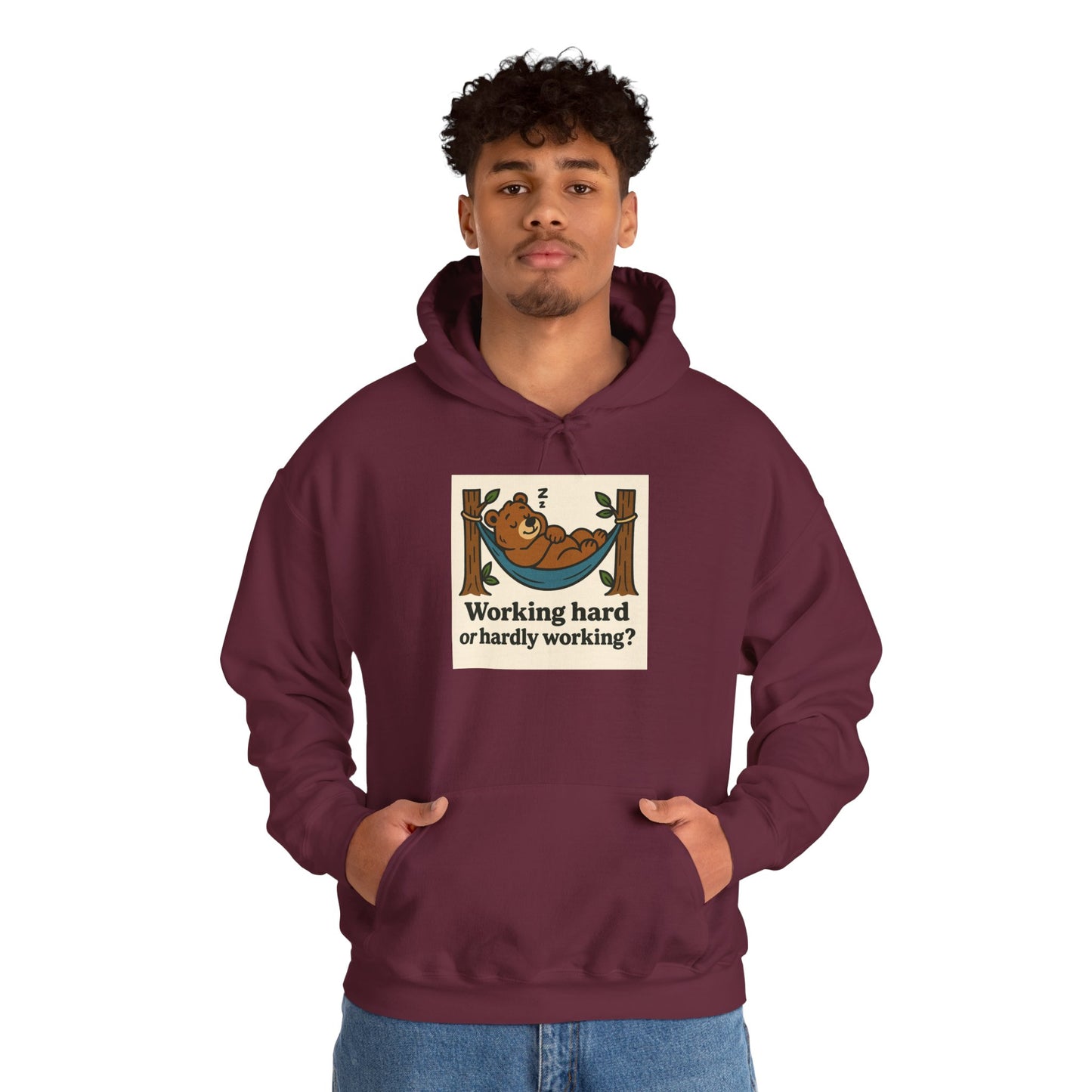'WORKING HARD' Hoodie, Unisex Heavy Blend Sweatshirt, Hooded Sweater, Hooded Jumper.