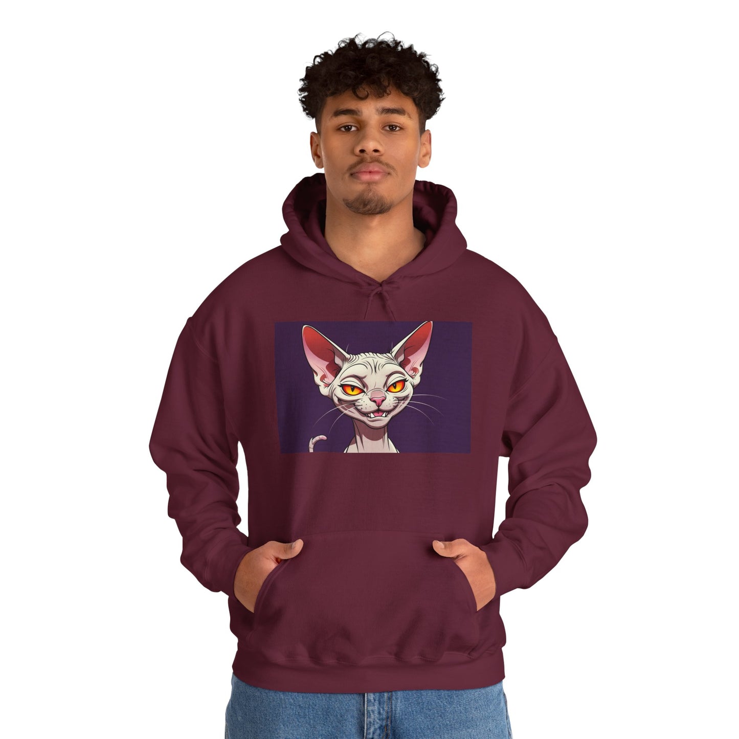 'EVIL KITTY' Hoodie, Unisex Heavy Blend Sweatshirt, Hooded Sweater, Hooded Jumper.
