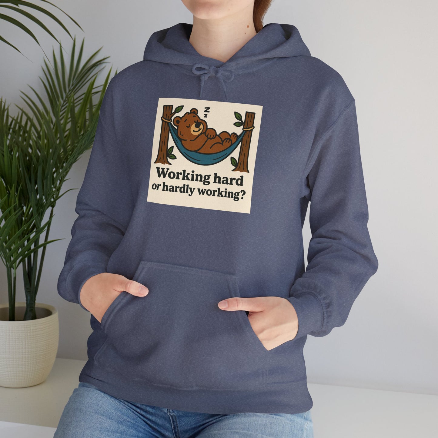 'WORKING HARD' Hoodie, Unisex Heavy Blend Sweatshirt, Hooded Sweater, Hooded Jumper.