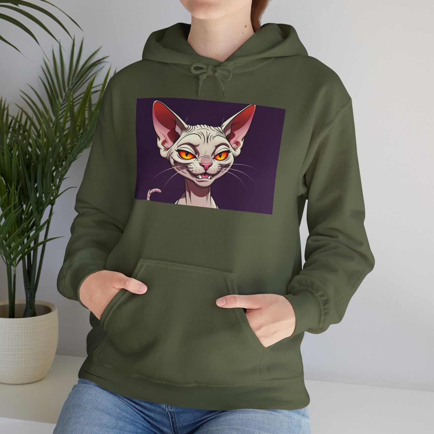 'EVIL KITTY' Hoodie, Unisex Heavy Blend Sweatshirt, Hooded Sweater, Hooded Jumper.