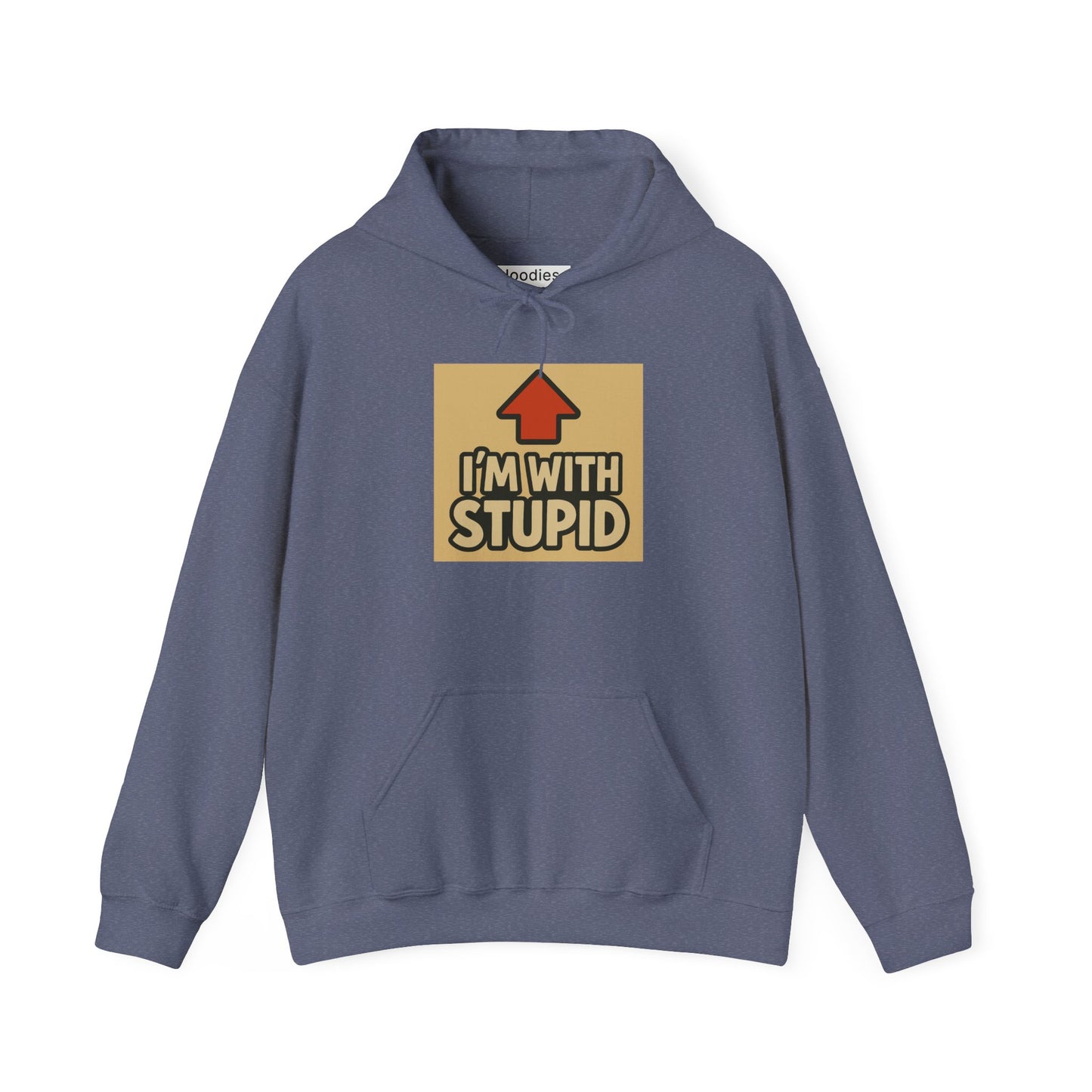 'I'M WITH STUPID' Hoodie, Unisex Heavy Blend Sweatshirt, Hooded Sweater, Hooded Jumper.