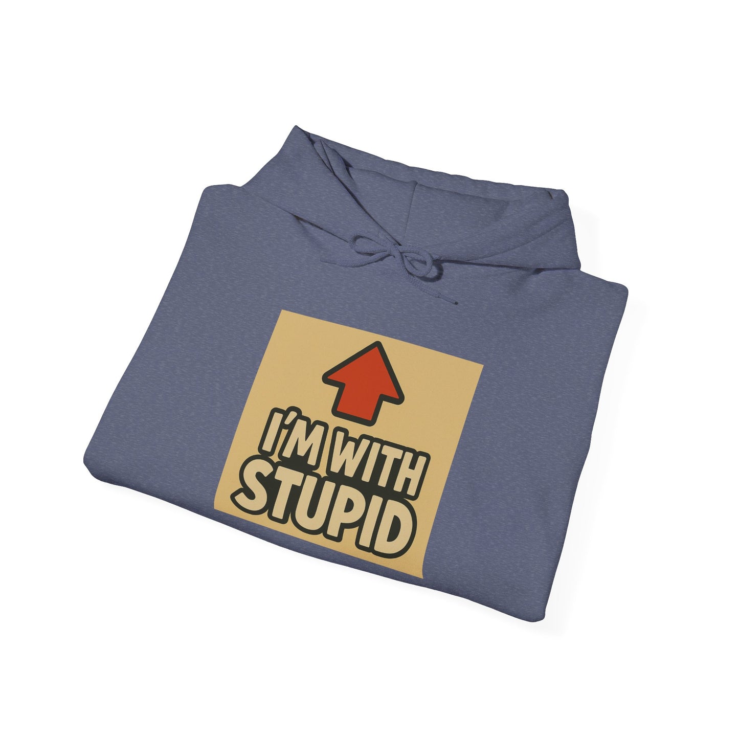'I'M WITH STUPID' Hoodie, Unisex Heavy Blend Sweatshirt, Hooded Sweater, Hooded Jumper.