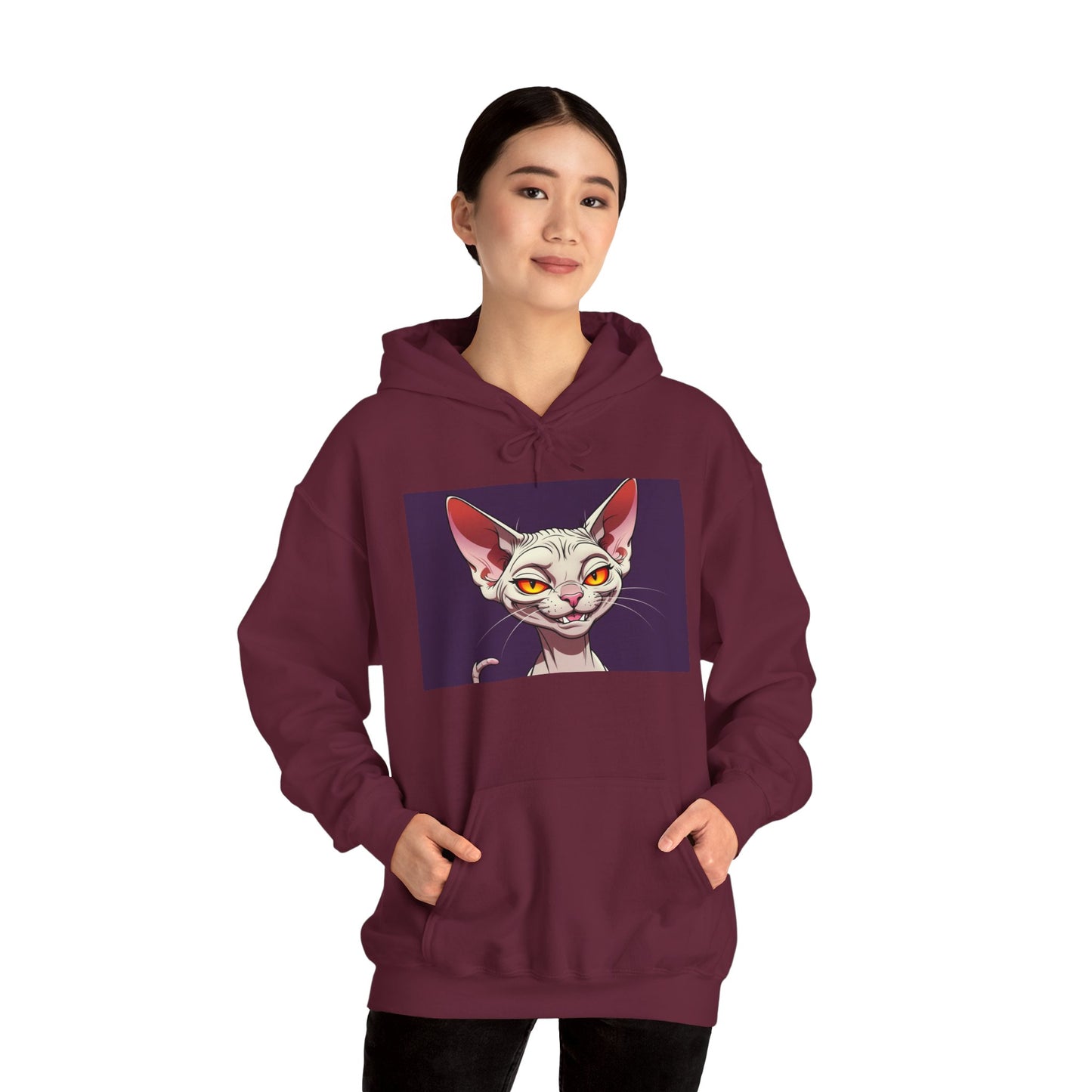 'EVIL KITTY' Hoodie, Unisex Heavy Blend Sweatshirt, Hooded Sweater, Hooded Jumper.