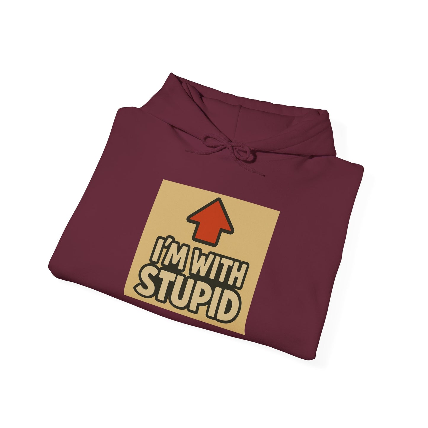 'I'M WITH STUPID' Hoodie, Unisex Heavy Blend Sweatshirt, Hooded Sweater, Hooded Jumper.