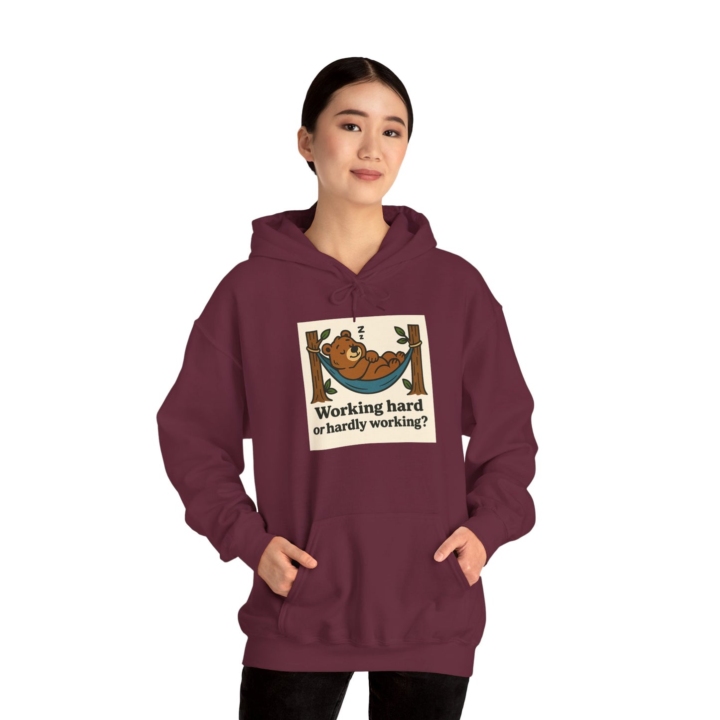 'WORKING HARD' Hoodie, Unisex Heavy Blend Sweatshirt, Hooded Sweater, Hooded Jumper.