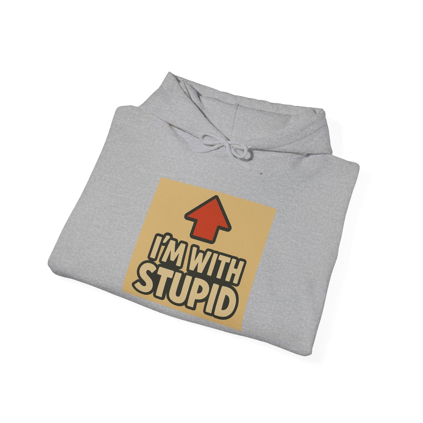 'I'M WITH STUPID' Hoodie, Unisex Heavy Blend Sweatshirt, Hooded Sweater, Hooded Jumper.