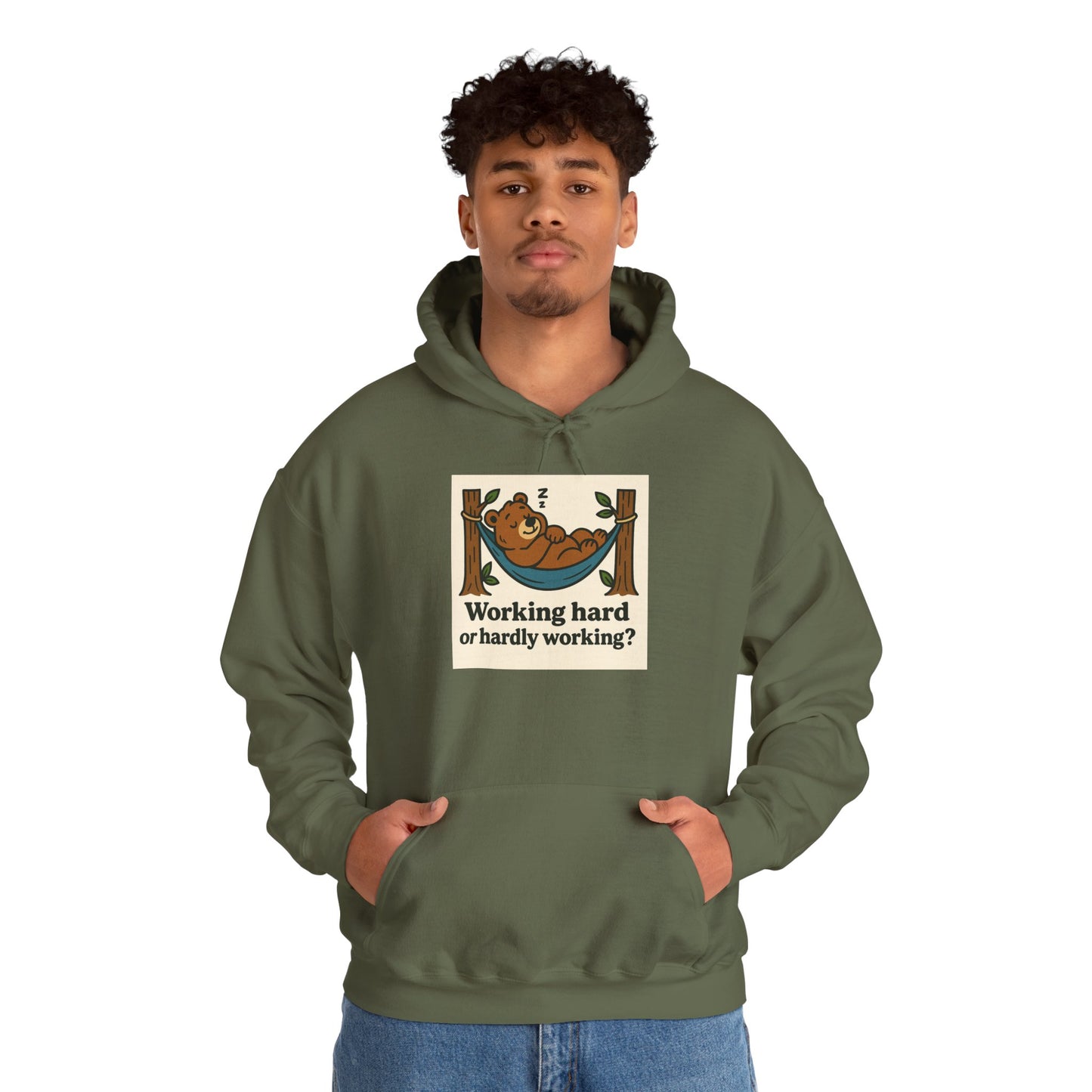 'WORKING HARD' Hoodie, Unisex Heavy Blend Sweatshirt, Hooded Sweater, Hooded Jumper.