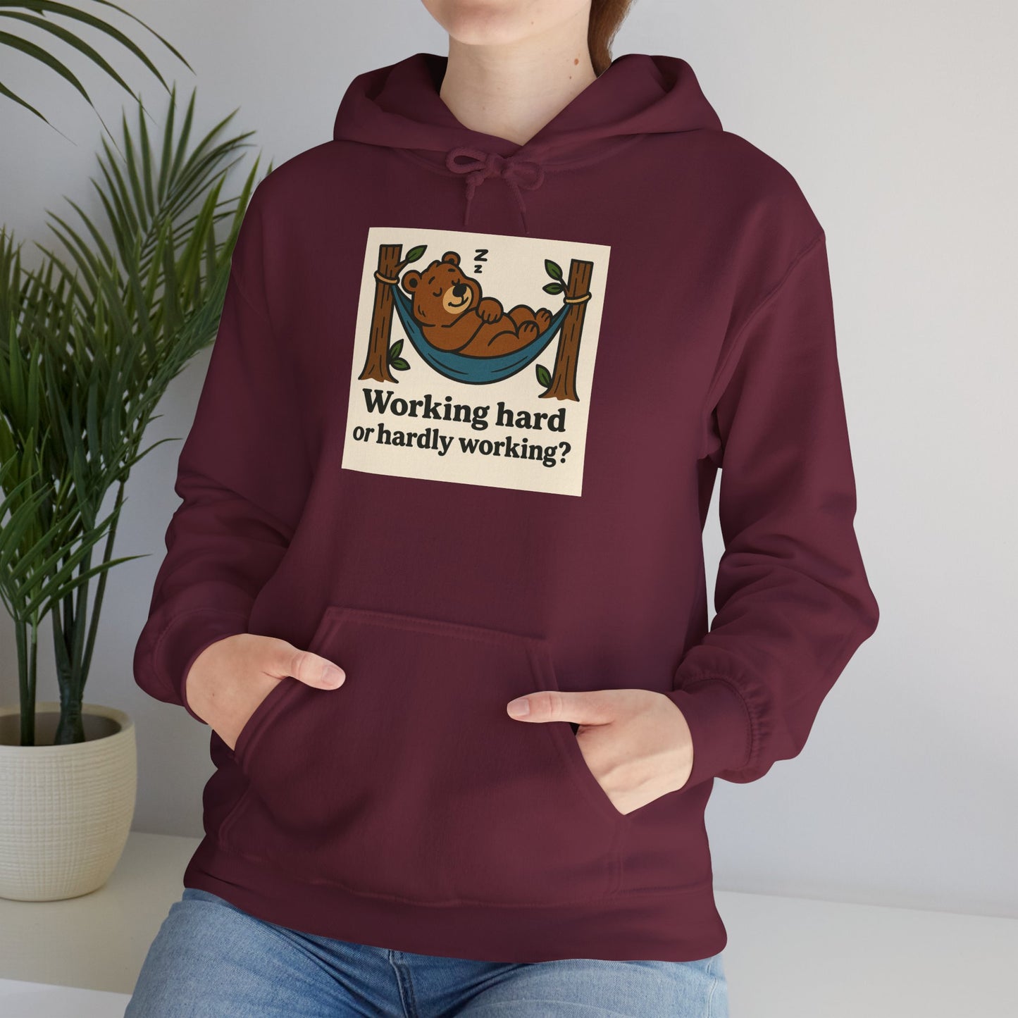 'WORKING HARD' Hoodie, Unisex Heavy Blend Sweatshirt, Hooded Sweater, Hooded Jumper.