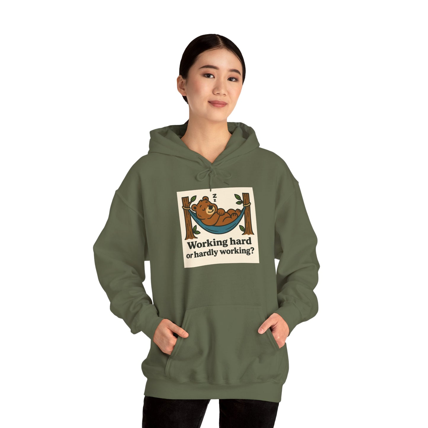 'WORKING HARD' Hoodie, Unisex Heavy Blend Sweatshirt, Hooded Sweater, Hooded Jumper.